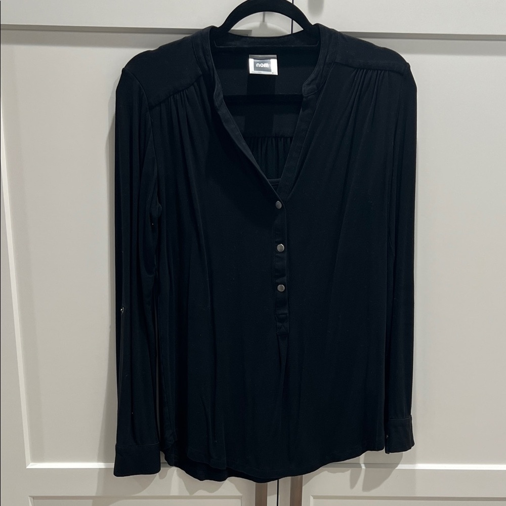 Nom Women's Black Button-Down Nursing Shirt